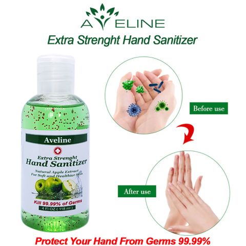 Gel rửa tay Aveline Mỹ 118ml - Tiêu diệt 99,99% vi khuẩn, gel kháng khuẩn tiện lợi mang theo, nhiều hương liệu tự nhiên