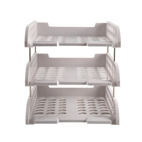 Giá tài liệu 3 ngăn Deli E9217 - Kệ đựng tài liệu HIPS bền đẹp, thiết kế thông thoáng, chân đế chống trơn trượt, tiện dụng cho văn phòng và học tập