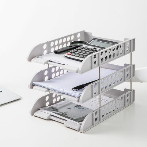Giá tài liệu 3 ngăn Deli E9217 - Kệ đựng tài liệu HIPS bền đẹp, thiết kế thông thoáng, chân đế chống trơn trượt, tiện dụng cho văn phòng và học tập