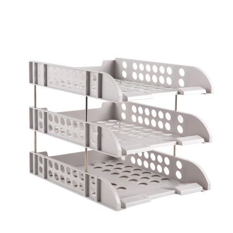 Giá tài liệu 3 ngăn Deli E9217 - Kệ đựng tài liệu HIPS bền đẹp, thiết kế thông thoáng, chân đế chống trơn trượt, tiện dụng cho văn phòng và học tập