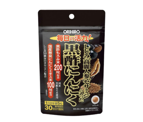 Viên uống giấm đen tỏi nhân sâm Orihiro bổ sung Sesamine Nhật Bản - Tăng cường sức khỏe, tốt cho tim mạch, hỗ trợ sinh lý nam giới, 150 viên