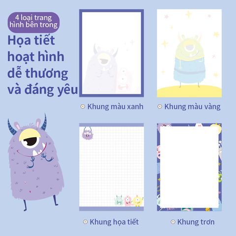 Giấy Note Ghi Chú Hoạt Hình Deli x Little Hungry Devil 21720 - Thiết Kế Dễ Thương, Chống Nước, Tiện Dụng Cho Mọi Nhu Cầu