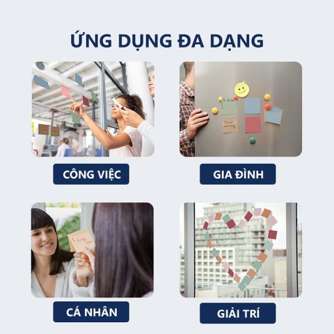 Giấy note nhắn 6 màu Deli 21553 - Giấy ghi nhớ đa năng cho bullet journal, dễ dán, tiện sử dụng cho học sinh và sinh viên