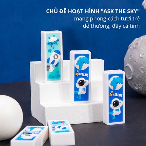 Gôm Tẩy Họa Tiết Phi Hành Gia Deli 71133 - Gôm Xóa Sạch Sẽ, Thiết Kế Đáng Yêu Cho Bé, Chất Liệu Cao Su Mềm Dẻo