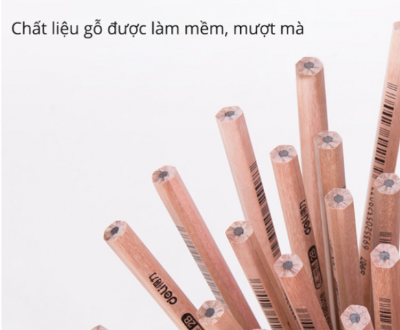 Hộp 30 Bút Chì Lục Gỗ Tự Nhiên Deli S941/S943 - Bút Chì Hội Họa, Đầu Chì Mềm, Thiết Kế Tiện Dụng cho Học Tập và Nghệ Thuật