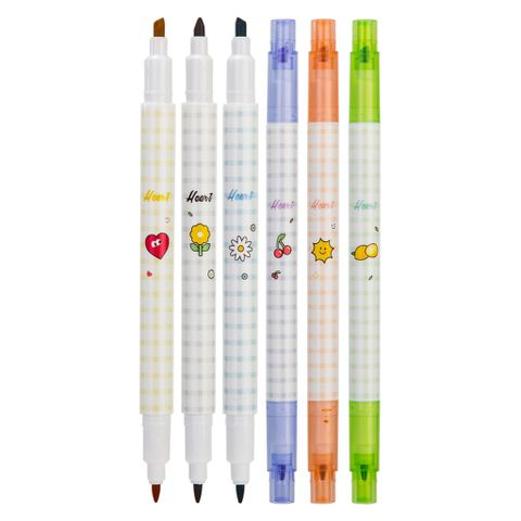 Hộp 6 Bút Nhớ Dòng 2 Đầu Deli S606 - Bút Highlight Đa Màu, Sáng Tạo Thoải Mái, Văn Phòng Phẩm Chất Lượng Cao