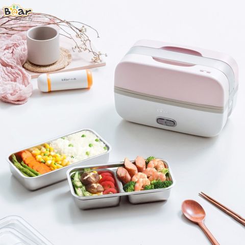 Hộp cơm điện tự nấu đa năng Bear DFH-B10J2 - Giữ nhiệt, dễ mang theo, chất liệu Inox 304, dung tích 1000ml, tiện lợi cho bữa ăn mọi lúc.