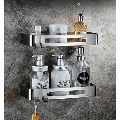 Kệ Nhà Tắm, Nhà Bếp Oenon Inox SUS304 Không Gỉ - Kệ Đa Chức Năng Dán Tường Tiện Lợi Cho Không Gian Sang Trọng