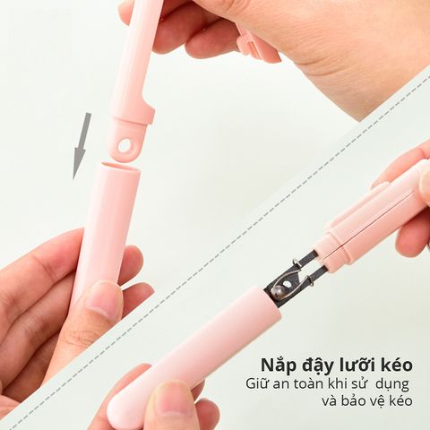 Kéo Tiện Lợi Deli Có Khóa 105mm 77761 - Thiết Kế Nhỏ Gọn, Lưỡi Dao Sắc Bén, Phù Hợp Học Sinh và Văn Phòng