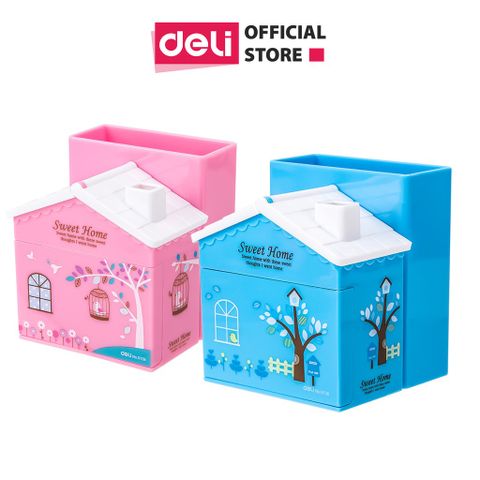 Khay Cắm Bút Deli E9138 Hình Ngôi Nhà - Đồ Dùng Học Tập Đa Chức Năng Thiết Kế Dễ Thương và Tiện Dụng Cho Học Sinh