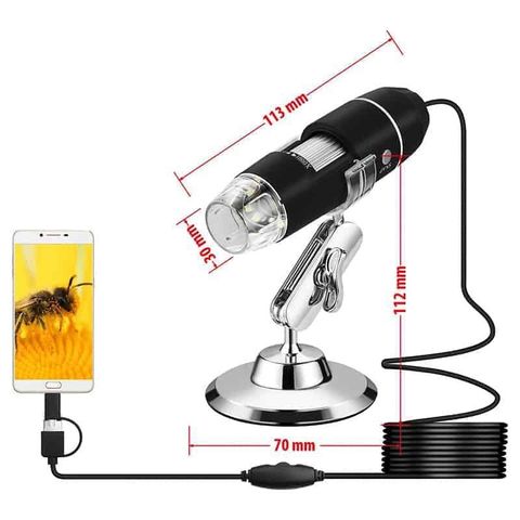 Kính hiển vi kỹ thuật số phóng đại 1000X - Kết nối USB cho trẻ em và kỹ thuật viên, chất lượng hình ảnh cao, thiết kế tiện dụng.