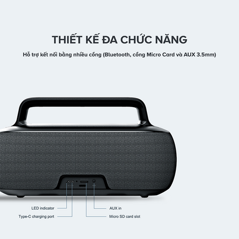 Loa Bluetooth HAVIT SK816BT - Kháng nước IPX6, Pin 5000mAh, Âm Thanh Vòm Chân Thực, Bluetooth 5.0, Phù Hợp Cho Tiệc Ngoài Trời