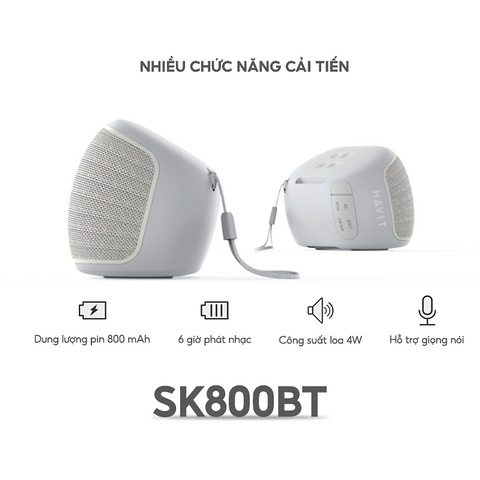Loa Bluetooth Mini Havit SK800BT - Công Suất 4W, Pin 800mAh, Thời Gian Phát Nhạc 6 Giờ, Kết Nối Đa Năng, Thiết Kế Nhỏ Gọn