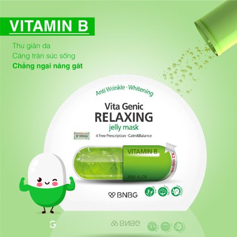 Mặt nạ BNBG Vitamin B - Hỗ trợ phục hồi và trẻ hóa da tổn thương, chiết xuất lô hội Jeju, 10 miếng 30ml - Dưỡng da khỏe mạnh, tươi sáng