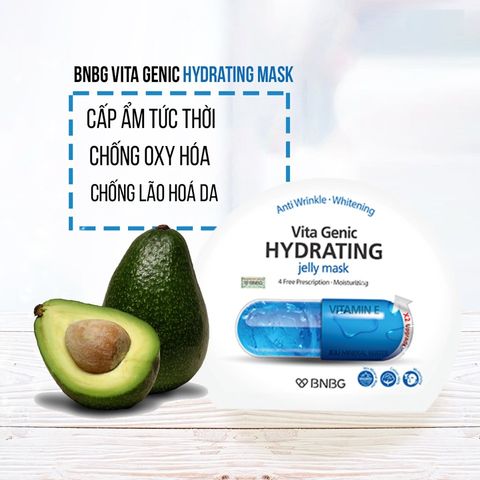 Mặt nạ BNBG Vitamin E Vita Genic - Hỗ trợ cấp nước và dưỡng ẩm sâu cho da, 10 miếng, Xuất xứ Hàn Quốc