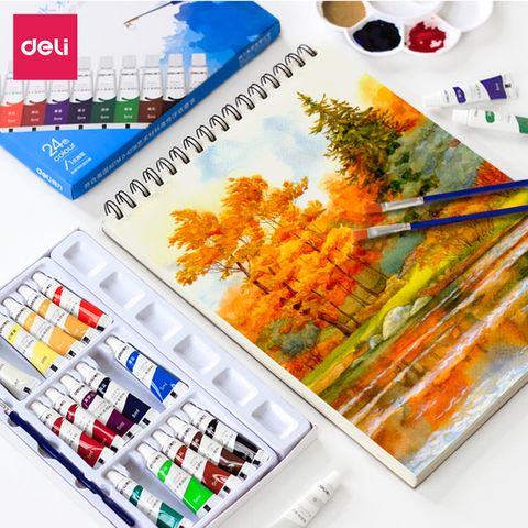Màu Nước Dạng Tuýp 5ml Deli 73859/73860/73861 - Bộ Màu Tươi Sáng Dành Cho Người Mới Bắt Đầu Và Nghệ Sĩ Chuyên Nghiệp