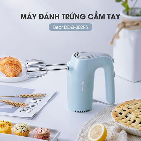 Máy Đánh Trứng Cầm Tay Bear DDQ-B02P5 125W - Tích Hợp 5 Tốc Độ, Thiết Kế Nhỏ Gọn, Phù Hợp Đánh Bột Và Làm Bánh
