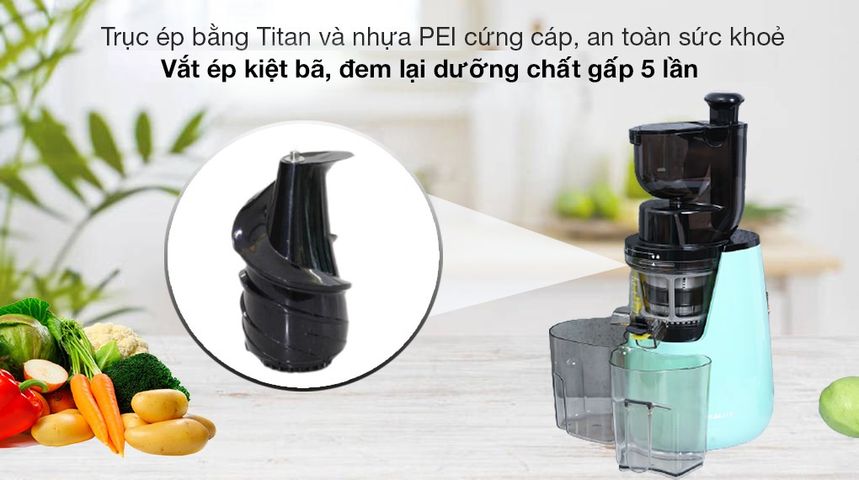 Máy Ép Chậm Kalite KL-598 - Ép Trái Cây Tối Ưu 400W, Thiết Kế Bền Bỉ, Dinh Dưỡng Tối Đa - Phù Hợp Gia Đình và Spa