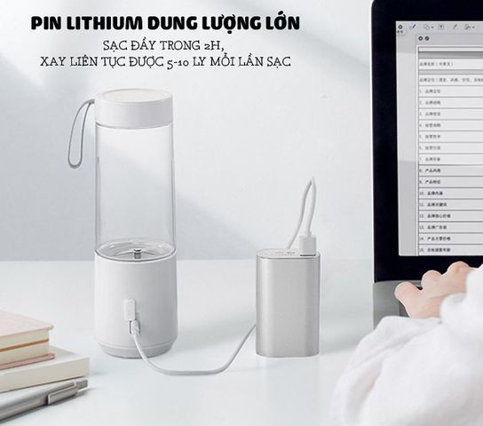 Máy Xay Sinh Tố Cầm Tay Bear BL-B35V1 - Đa Năng, Thiết Kế Hài Hòa, Lưỡi Dao Inox 304, Dung Tích 350ml, Tiện Lợi Mang Đi