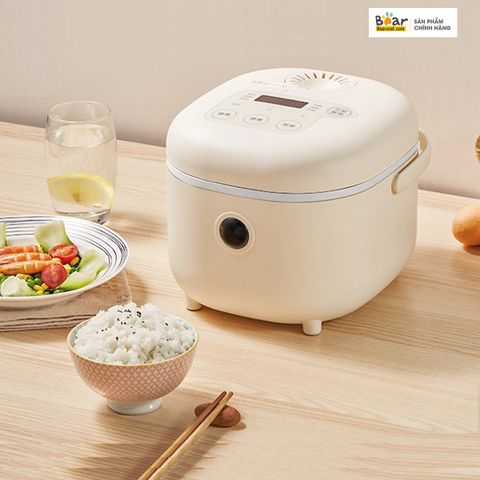 Nồi Cơm Điện Thông Minh Bear SUBE015 (DFB-B20A1) 2L - 8 Chế Độ Nấu Đa Năng, Thiết Kế Nhỏ Gọn, Hiện Đại cho Gia Đình 3-4 Người