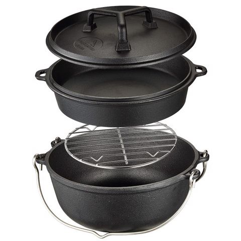 Nồi Gang Dã Ngoại Đa Năng Campingmoon D0-28 - Dùng Để Nướng, Ninh, Hấp, Tiện Lợi Cho Cắm Trại, Du Lịch, và Thăm Quan Ngoài Trời