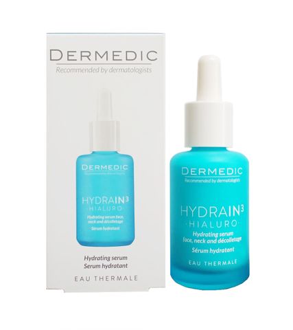Serum Cấp Ẩm Dermedic Hydrain3 Hialuro 30ml - Dưỡng Ẩm Cho Da Khô Mịn Màng, Bảo Vệ Tươi Tắn, Chứa Axit Hyaluronic 15%