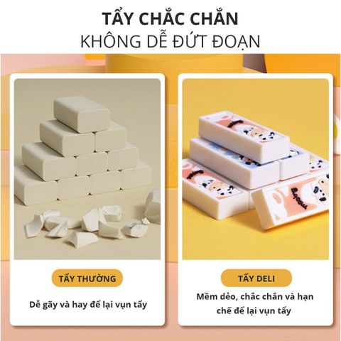 Tẩy Hình Vẽ Bò Sữa Deli 71119 - Tẩy Dễ Thương Dành Cho Trẻ Em, Thiết Kế Nhỏ Gọn, Tẩy Xóa Sạch Sẽ, Không Hỏng Giấy