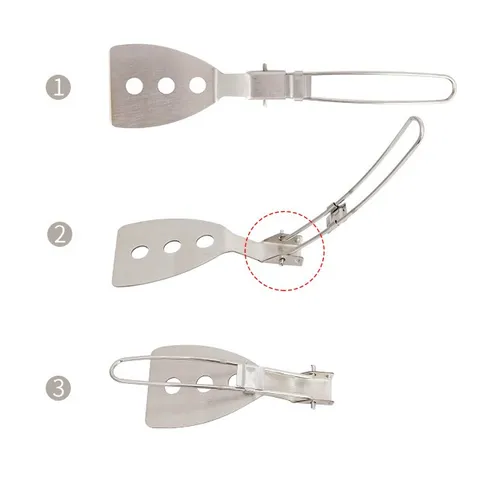 Thìa Gấp Gọn Inox 304 Dùng Cho Cắm Trại & Dã Ngoại - Chống Gỉ, Tiện Dụng Cho Nấu Ăn Ngoài Trời