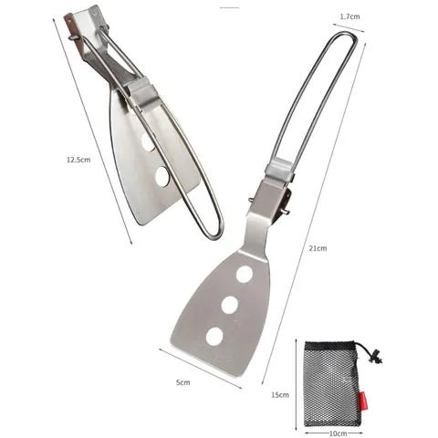 Thìa Gấp Gọn Inox 304 Dùng Cho Cắm Trại & Dã Ngoại - Chống Gỉ, Tiện Dụng Cho Nấu Ăn Ngoài Trời