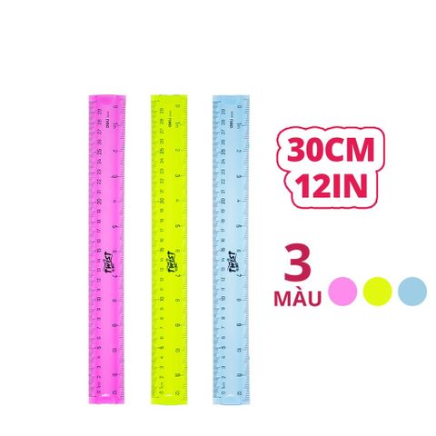 Thước kẻ nhựa dẻo EcoPVC 30cm Deli E6209