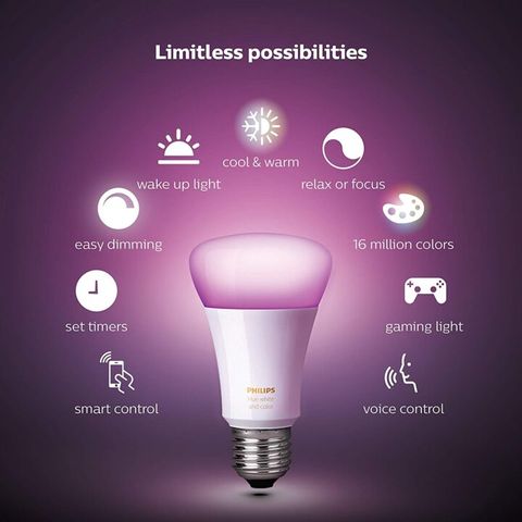 Bộ bóng đèn thông minh Philips Hue White Ambiance 9W A60 E27 - Set 3 chiếc tích hợp Bluetooth điều khiển bằng giọng nói
