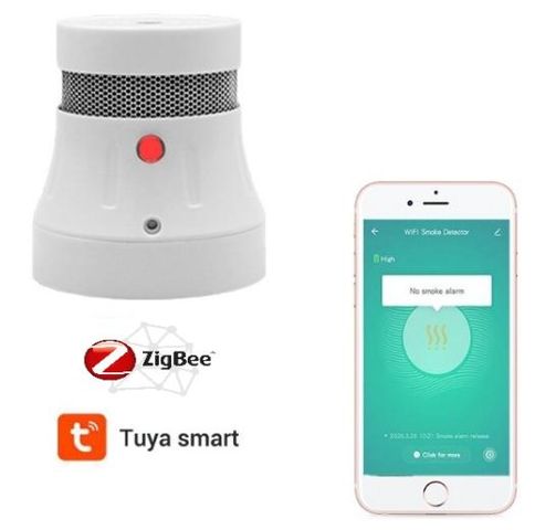 Cảm Biến Báo Cháy, Khói Zigbee Tuya SZ1 - Thiết Bị An Ninh Thông Minh Kết Nối Ứng Dụng, Cảnh Báo Âm Thanh 120dB