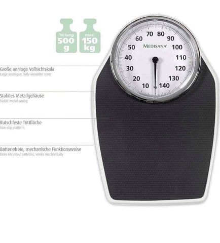 Cân sức khỏe cơ học Medisana PSD 40461 - Thiết kế hiện đại, sang trọng và chính xác, tối đa 150kg - Theo dõi sức khỏe dễ dàng