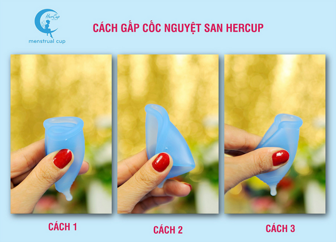 Cốc Nguyệt San Hercup Silicon Kháng Khuẩn - Sản Phẩm Thay Thế Băng Vệ Sinh An Toàn, 3 Kích Cỡ Phù Hợp Cho Phụ Nữ