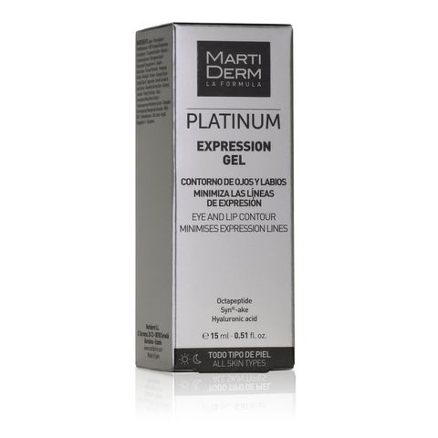 Gel giảm nếp nhăn mắt và môi MartiDerm Platinum Expression Gel 15ml - Ngăn ngừa lão hóa, làm căng da, tăng cường collagen, phù hợp mọi loại da