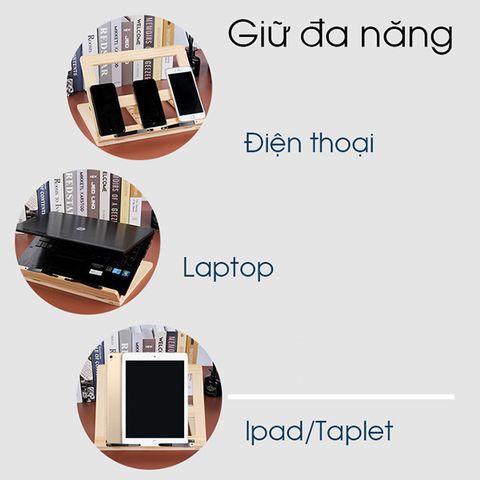 Giá Đỡ Đọc Sách Chống Cận Thị Khung Gỗ Tự Nhiên - Hỗ Trợ Điều Chỉnh Khoảng Cách Mắt và Sách, Bảo Vệ Đôi Mắt Bạn