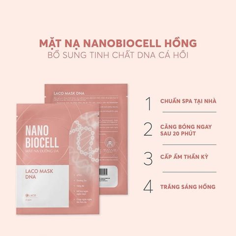 Mặt Nạ Tươi Nano Biocell Laco - Combo 6 Miếng Dưỡng Ẩm & Trẻ Hóa Da, Công Nghệ Bio-cellulose Tối Ưu Chăm Sóc Da