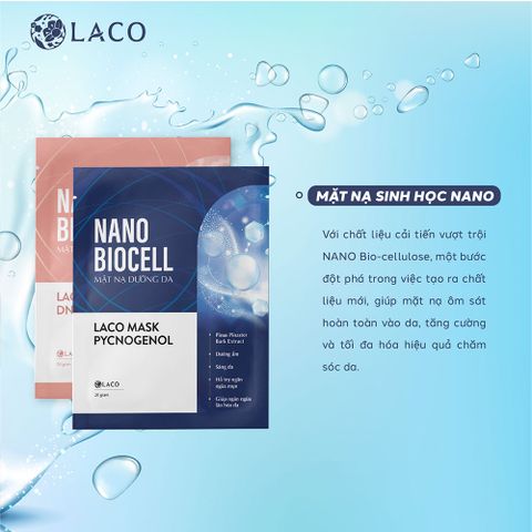 Mặt Nạ Tươi Nano Biocell Laco - Combo 6 Miếng Dưỡng Ẩm & Trẻ Hóa Da, Công Nghệ Bio-cellulose Tối Ưu Chăm Sóc Da