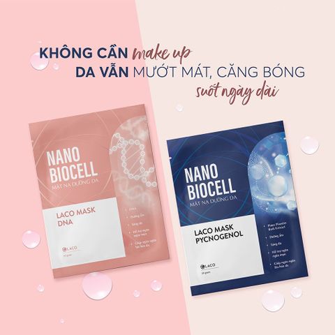 Mặt Nạ Tươi Nano Biocell Laco - Combo 6 Miếng Dưỡng Ẩm & Trẻ Hóa Da, Công Nghệ Bio-cellulose Tối Ưu Chăm Sóc Da