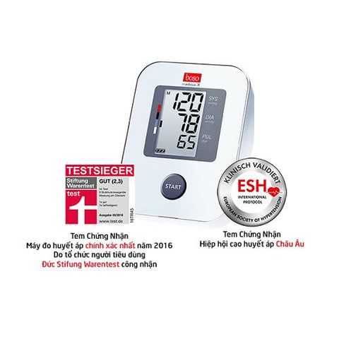 Máy Đo Huyết Áp Bắp Tay Tự Động Boso Medicus X - Đo Tâm Thu, Tâm Trương, Báo Rối Loạn Nhịp Tim, Thiết Kế Nhỏ Gọn, Chính Xác 99%