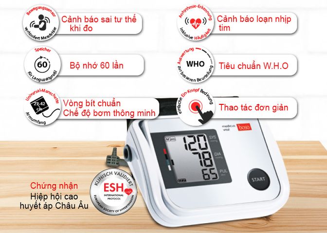 Máy Đo Huyết Áp Điện Tử Bắp Tay Boso Medicus Vital - Thiết Kế Thông Minh, Độ Bền Cao, Chứng Nhận Tiêu Chuẩn Châu Âu