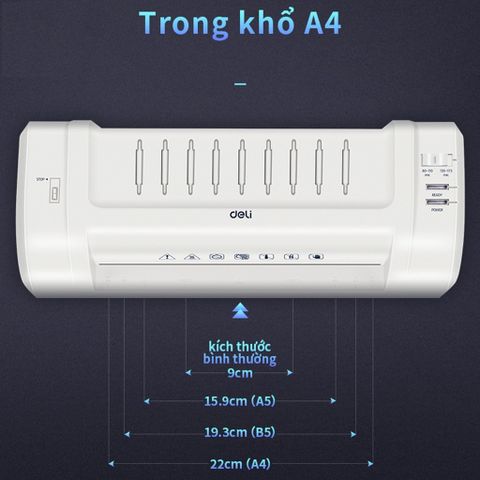 Máy Ép Nhựa Dẻo Deli E3893 A4/A5/B5 - Thiết Bị Bảo Quản Giấy Tờ Đa Năng Tiện Lợi, Công Suất 200W