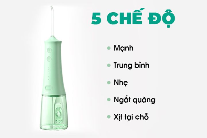 Máy tăm nước cầm tay Roaman W10 - Làm sạch răng miệng hiệu quả với 5 chế độ và 4 đầu tăm tiện dụng, thiết kế nhỏ gọn, sạc USB.