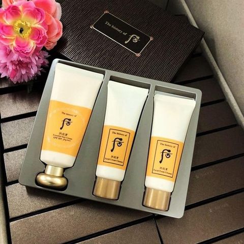 Set Kem Chống Nắng Whoo Sun - Sữa Rửa Mặt và Tẩy Trang - Bộ Chăm Sóc Da Toàn Diện, Ngăn Ngừa Tia UV, Dưỡng Ẩm và Làm Sạch Da