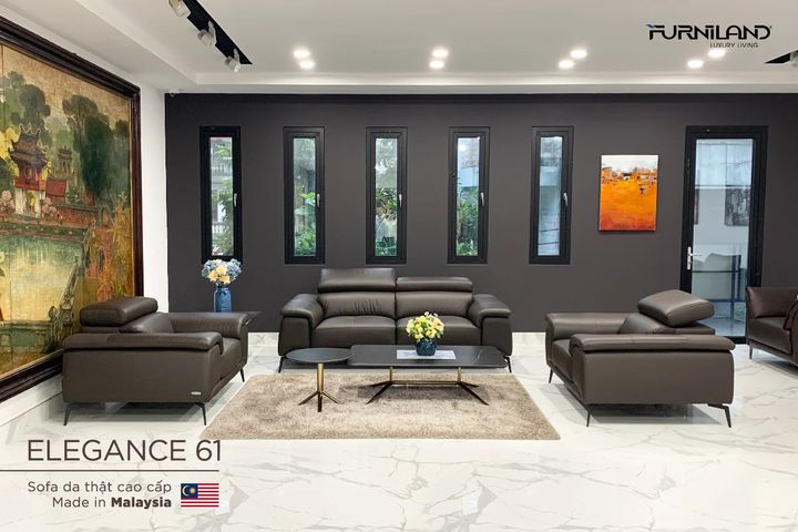 Sofa băng Elegance 61 - Thiết kế Modern Ý, 3 chỗ ngồi rộng rãi, da thật cao cấp, sang trọng cho phòng khách hiện đại.
