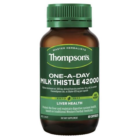 Viên uống hỗ trợ gan One-A-Day Milk Thistle Thompson's 42000mg - Bổ sung sức khỏe gan, giúp thải độc và cải thiện tiêu hóa, 60 viên