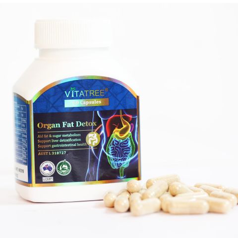 Viên uống Vitatree Organ Fat Detox - Hỗ trợ chuyển hoá chất béo, thải độc gan, giảm mỡ máu, sản phẩm chất lượng từ Úc, 60 viên