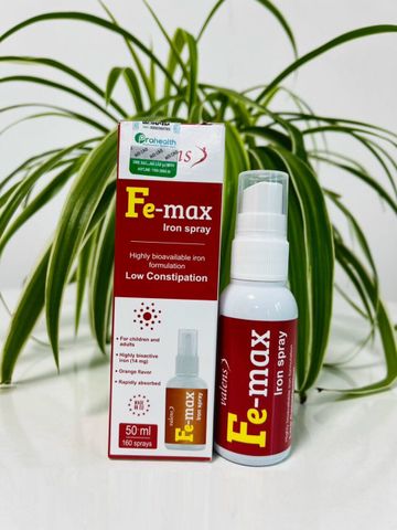 Xịt FE-MAX Oral Spray Hỗ Trợ Bổ Sung Sắt Hữu Cơ - Dạng Xịt Tiện Lợi, Hấp Thụ Nhanh Cho Người Lớn & Trẻ Em Trên 1 Tuổi