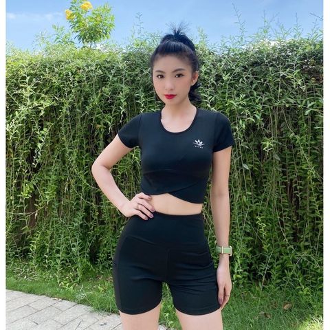 Bộ Quần Áo Tập Gym Yoga Nữ Áo Croptop Cao Cấp - Chất Liệu Polyester Spandex Thoáng Mát, Co Giãn Tôn Dáng Thể Thao