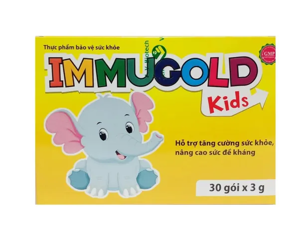 Bột uống Immugold Kid hỗ trợ tăng đề kháng cho bé